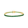 Emerald Green Colored Three Prong Tennis Bracelet - Adina Eden's Jewels