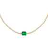 Emerald Green CZ Colored Baguette Tennis Choker - Adina Eden's Jewels