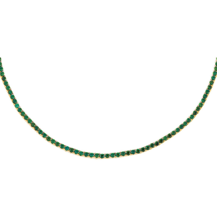 Emerald Green Colored Tennis Choker - Adina Eden's Jewels