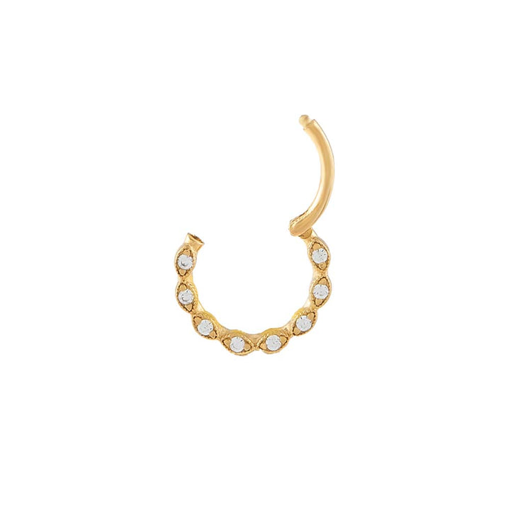  CZ Braided Cartilage Huggie Earring 14K - Adina Eden's Jewels