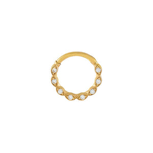 14K Gold CZ Braided Cartilage Huggie Earring 14K - Adina Eden's Jewels