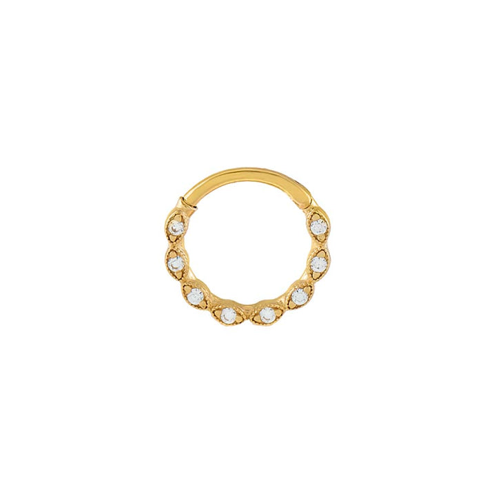 14K Gold CZ Braided Cartilage Huggie Earring 14K - Adina Eden's Jewels