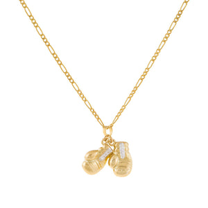 14K Gold Boxing Gloves Necklace 14K - Adina Eden's Jewels