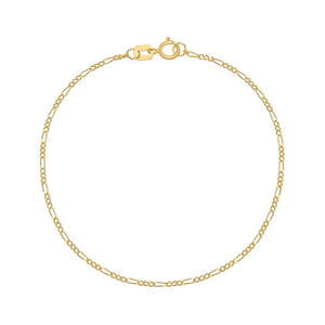 14K Gold / 7" Baby Figaro Bracelet 14K - Adina Eden's Jewels