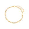 Gold / 3 MM Figaro Bracelet - Adina Eden's Jewels