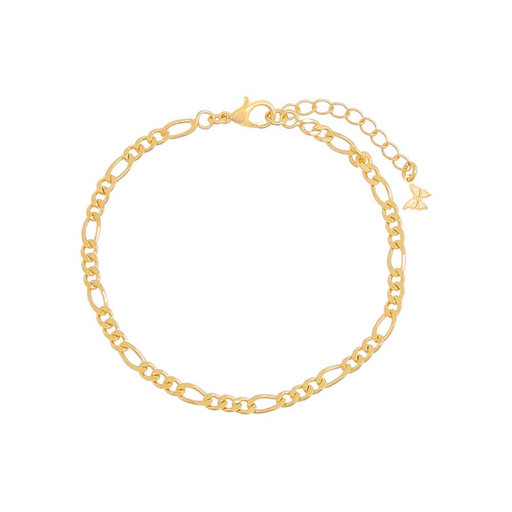 Gold / 3 MM Figaro Bracelet - Adina Eden's Jewels