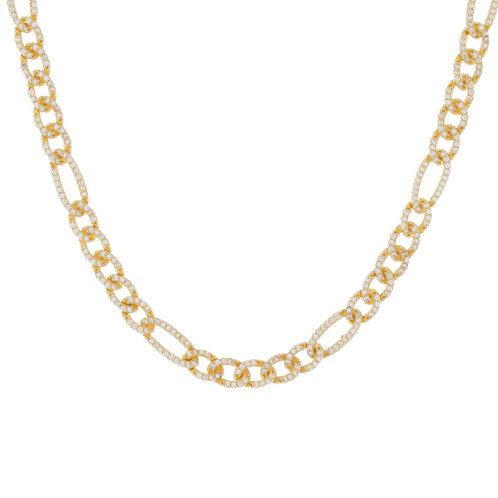 Gold Pavé Figaro Choker - Adina Eden's Jewels