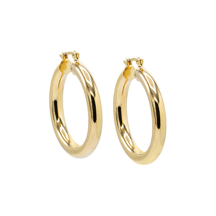 Gold / 35 MM Adina Eden's Chunky Hollow Hoop Earring - Adina Eden's Jewels