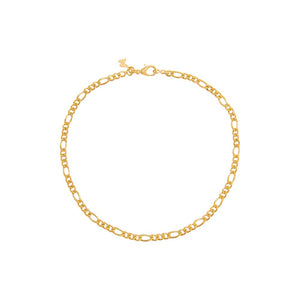 Gold / 3 MM Figaro Anklet - Adina Eden's Jewels
