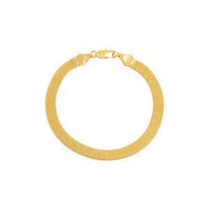Gold / 6 MM Thick Herringbone Bracelet - Adina Eden's Jewels