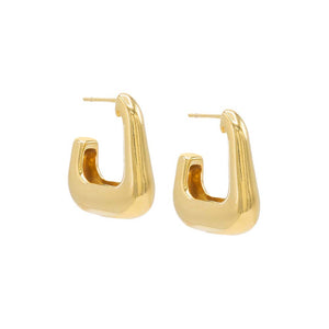 Gold / Pair / 19MM Solid Graduated Open Hoop Stud Earring - Adina Eden's Jewels
