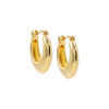 Gold / Pair Chunky Solid Graduated Hoop Earring - Adina Eden's Jewels