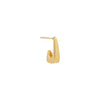 Gold / Single Solid Graduated Elongated Open Hoop Stud Earring - Adina Eden's Jewels