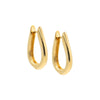 Gold / Pair Solid Unique Shape Huggie Earring - Adina Eden's Jewels