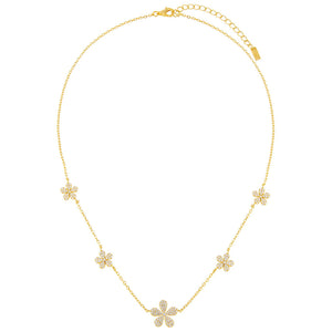  CZ Multi Flower Necklace - Adina Eden's Jewels