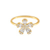  Diamond Flower Baguette Ring 14K - Adina Eden's Jewels