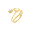 Gold / 6 Pavé Butterfly x Star Triple Row Ring - Adina Eden's Jewels