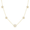 Gold CZ 5 Rose Flower Necklace - Adina Eden's Jewels