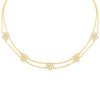 Gold Pavé Multi Rose Double Chain Choker - Adina Eden's Jewels