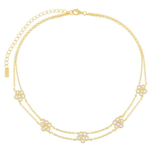  Pavé Multi Rose Double Chain Choker - Adina Eden's Jewels