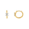 Gold CZ Mini Flower Cluster Huggie Earring - Adina Eden's Jewels