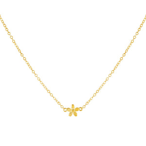 Gold Solid Flower Necklace - Adina Eden's Jewels
