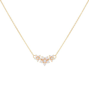 Gold Opal Flower Necklace - Adina Eden's Jewels