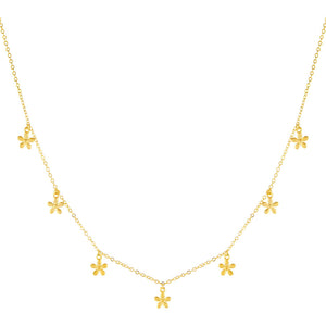 Gold Solid Multi Flower Choker - Adina Eden's Jewels