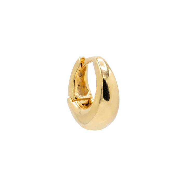 Gold / Single Solid Chubby Graduated Hoop Earring - Adina Eden's Jewels