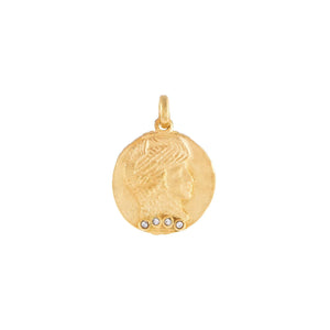 Gold CZ Vintage Coin Charm - Adina Eden's Jewels