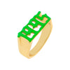 Emerald Green / 5 Enamel Year Ring - Adina Eden's Jewels