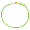 Lime Green Colored Enamel Rope Chain Anklet - Adina Eden's Jewels