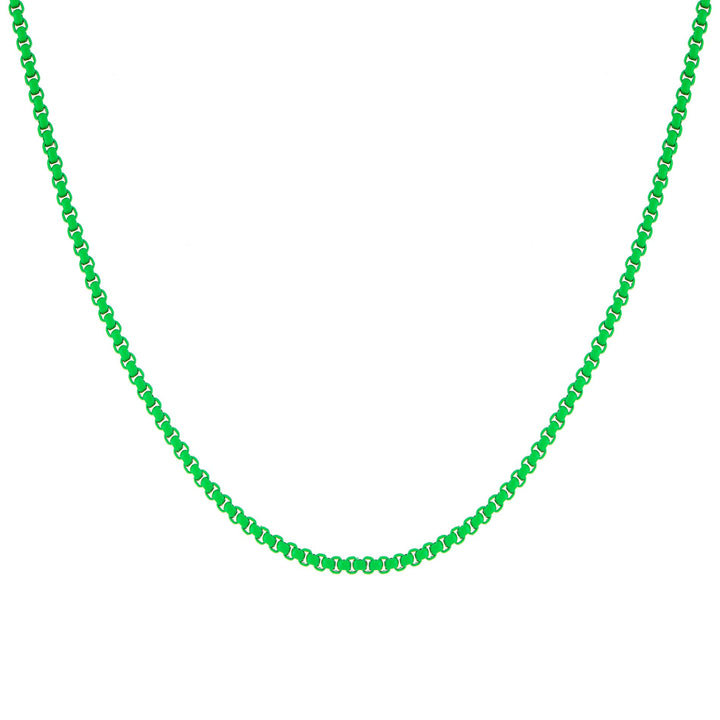 Emerald Green / 3 MM Colored Enamel Rope Chain Necklace - Adina Eden's Jewels