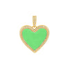 Lime Green Pavé Enamel Heart Charm - Adina Eden's Jewels