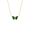 Malachite Pavé Butterfly Colored Stone Necklace - Adina Eden's Jewels