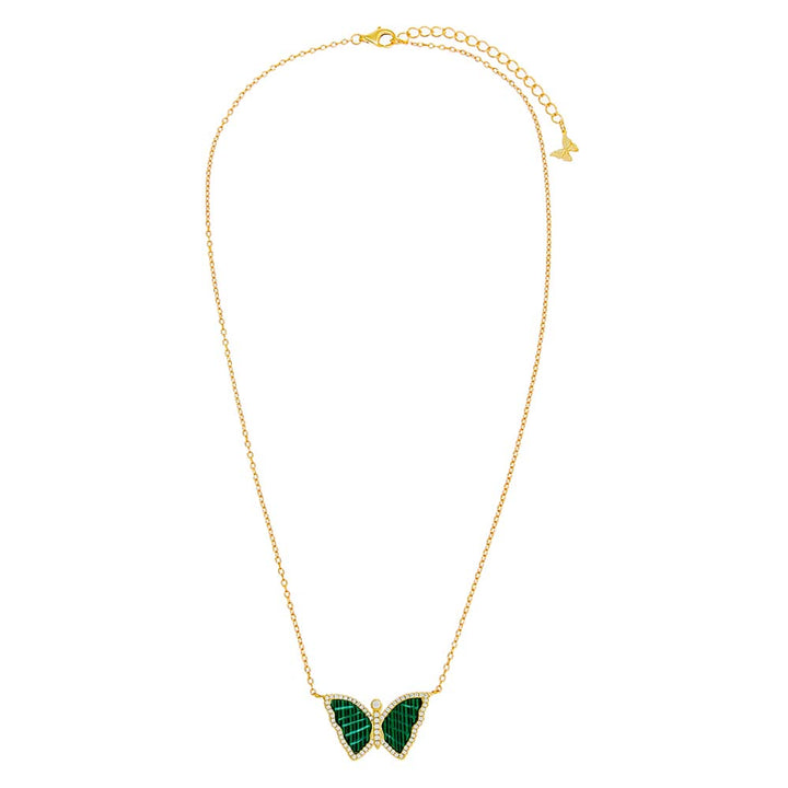  Pavé Butterfly Colored Stone Necklace - Adina Eden's Jewels