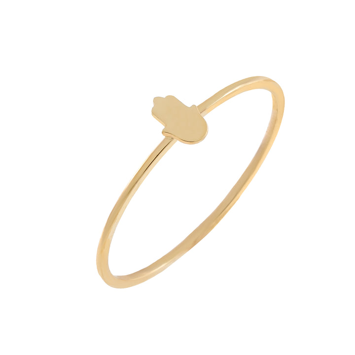 14K Gold / 6 Mini Hamsa Ring 14K - Adina Eden's Jewels
