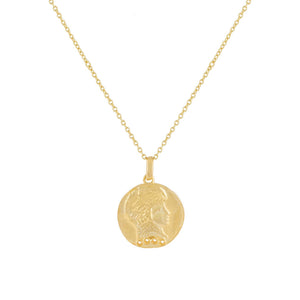 Gold CZ Vintage Coin Necklace - Adina Eden's Jewels