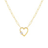 Gold Baguette Heart Toggle Oval Link Necklace - Adina Eden's Jewels