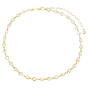 Gold Bezel Heart Choker - Adina Eden's Jewels