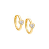 Gold Bezel Heart Huggie Earring - Adina Eden's Jewels