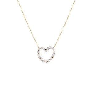 14K Gold CZ Open Heart Necklace 14K - Adina Eden's Jewels