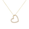 Gold Pavé Open Heart Charm Necklace - Adina Eden's Jewels