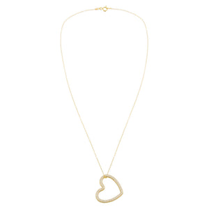  Pavé Open Heart Charm Necklace - Adina Eden's Jewels