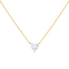 Gold CZ Heart Stone Necklace - Adina Eden's Jewels