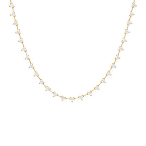 Gold CZ Heart Stone Choker - Adina Eden's Jewels