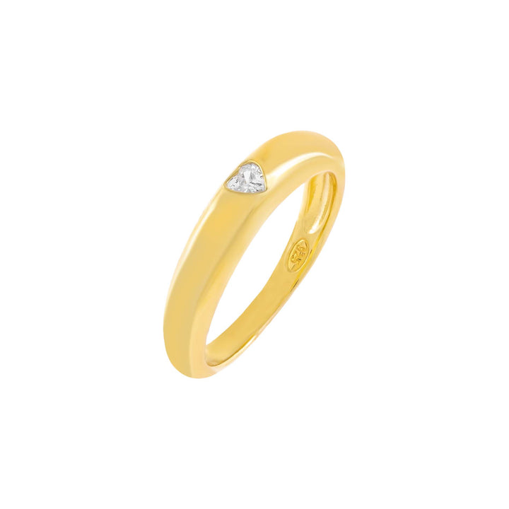 Gold / 7 CZ Heart Dome Ring - Adina Eden's Jewels