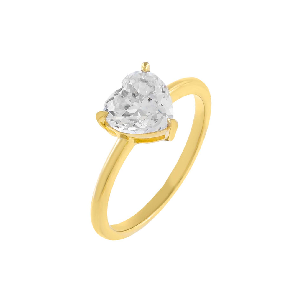  CZ Heart Stone Ring - Adina Eden's Jewels