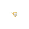 Gold / Single / 4MM Heart Bezel Solitaire Stud Earring - Adina Eden's Jewels