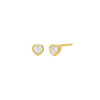 Gold / Pair / 3MM Heart Bezel Solitaire Stud Earring - Adina Eden's Jewels